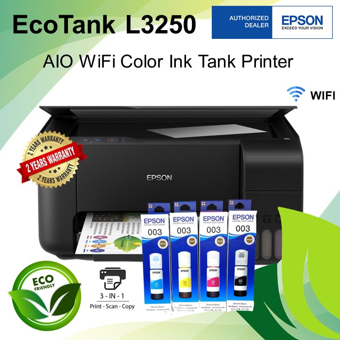 Epson EcoTank L3250 All in One Print Scan Copy Wi Fi Color Ink Tank 
